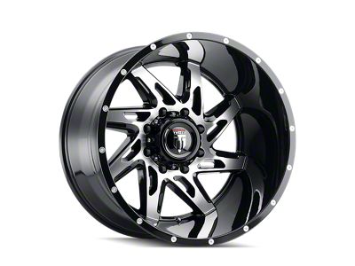 American Truxx Spyder Gloss Black Machined 8-Lug Wheel; 22x14; -76mm Offset (11-14 Sierra 2500 HD)