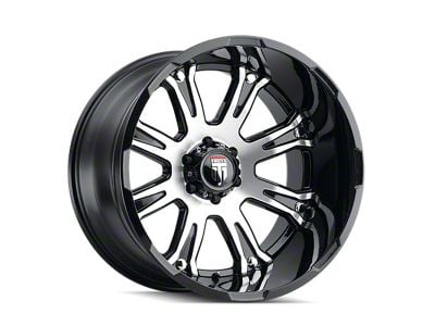 American Truxx Bomb Gloss Black Machined 8-Lug Wheel; 22x14; -76mm Offset (11-14 Sierra 3500 HD SRW)