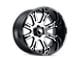 American Truxx Bomb Gloss Black Machined 8-Lug Wheel; 22x14; -76mm Offset (11-14 Sierra 3500 HD SRW)