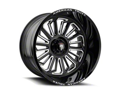 American Truxx Butcher Gloss Black Milled 6-Lug Wheel; 22x12; -51mm Offset (07-13 Silverado 1500)