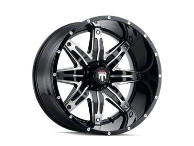 American Truxx Lonestar Gloss Black Machined 8-Lug Wheel; 22x12; -44mm Offset (11-14 Silverado 3500 HD SRW)