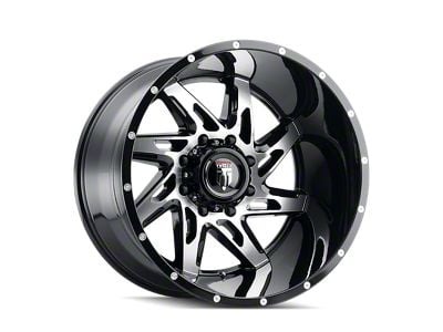 American Truxx Spyder Gloss Black Machined 8-Lug Wheel; 22x14; -76mm Offset (11-14 Silverado 3500 HD SRW)