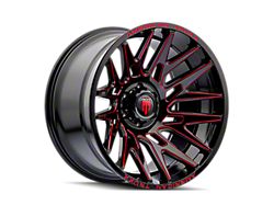 American Truxx Evolution Gloss Black with Prizm Red 8-Lug Wheel; 22x12; -44mm Offset (11-16 F-350 Super Duty SRW)