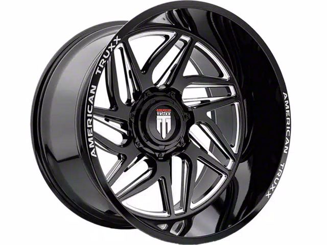 American Truxx Goliath Gloss Black Milled 6-Lug Wheel; 20x10; -24mm Offset (14-18 Silverado 1500)