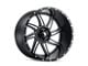 American Truxx Vortex Satin Black Milled 8-Lug Wheel; 24x14; -76mm Offset (15-19 Sierra 3500 HD SRW)