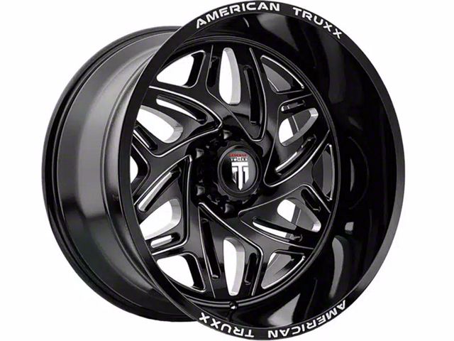 American Truxx Euphoria Gloss Black Milled 6-Lug Wheel; 22x12; -44mm Offset (23-24 Canyon)