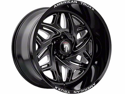 American Truxx Euphoria Gloss Black Milled 6-Lug Wheel; 22x12; -44mm Offset (19-24 RAM 1500)