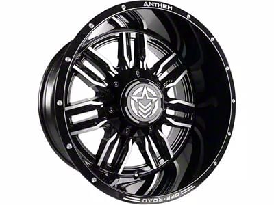 Anthem Off-Road Equalizer Gloss Black with Gray Tint Milled 8-Lug Wheel; 20x10; -24mm Offset (01-06 Sierra 3500 HD SRW)