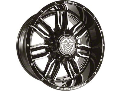 Anthem Off-Road Equalizer Gloss Black with Gray 8-Lug Wheel; 20x12; -44mm Offset (11-14 Silverado 3500 HD SRW)