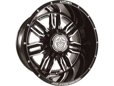 Anthem Off-Road Equalizer Gloss Black with Gray 6-Lug Wheel; 20x12; -44mm Offset (14-18 Silverado 1500)