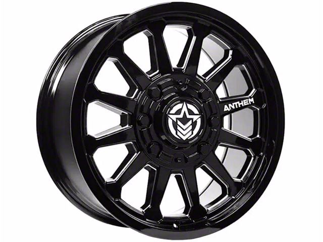 Anthem Off-Road Intimidator Gloss Black Milled 5-Lug Wheel; 18x9; -12mm Offset (05-11 Dakota)