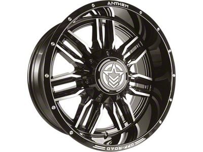 Anthem Off-Road Equalizer Gloss Black with Gray 8-Lug Wheel; 20x12; -44mm Offset (20-25 Sierra 2500 HD)