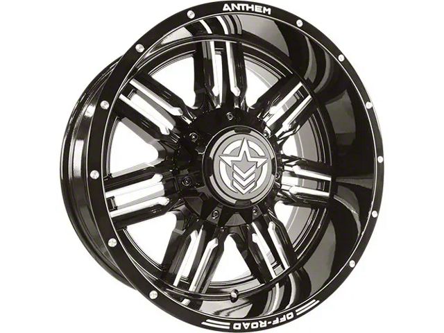 Anthem Off-Road Equalizer Gloss Black Milled 8-Lug Wheel; 20x10; -24mm Offset (20-24 Silverado 3500 HD SRW)