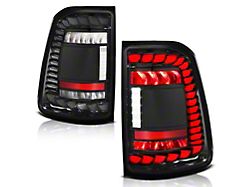 Anzo USA Full LED Tail Lights with Sequential Turn Signal; Black Housing; Clear Lens (19-24 RAM 1500 w/ Factory Halogen Non-BLIS Tail Lights)