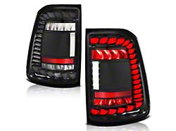 Anzo USA Full LED Tail Lights with Sequential Turn Signal; Black Housing; Clear Lens (19-24 RAM 1500 w/ Factory LED Tail Lights)