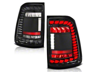 Anzo USA Full LED Tail Lights with Sequential Turn Signal; Black Housing; Clear Lens (19-24 RAM 1500 w/ Factory LED Tail Lights)