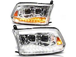 Anzo USA Projector Headlights with Sequential Turn Signal; Chrome Housing; Clear Lens (09-18 RAM 1500)