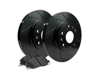 Apex One Elite Cross-Drill and Slots 6-Lug Brake Rotor and Friction Point Pad Kit; Front and Rear (04-08 4WD F-150)