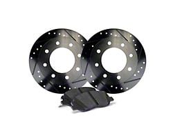 Apex One Elite Cross-Drill and Slots 8-Lug Brake Rotor and Friction Point Pad Kit; Front and Rear (20-25 Silverado 2500 HD)