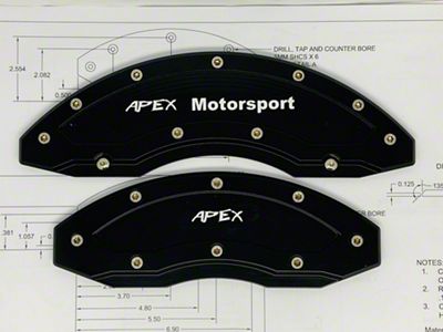 Apex Overlay Gen III Brake Caliper Overlays; Black; Front and Rear (15-24 Canyon w/ 18+ Inch Wheels)