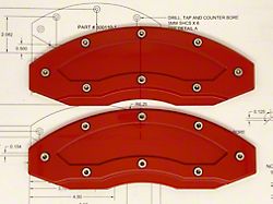 Apex Overlay Gen III Brake Caliper Overlays; Red; Rear (97-25 F-150 w/ 18+ Inch Wheels)