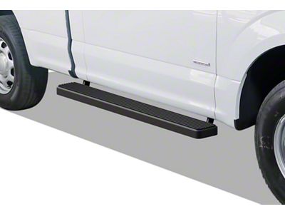 5-Inch iStep Running Boards; Black (15-24 F-150 Regular Cab)