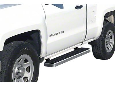 5-Inch iStep Running Boards; Hairline Silver (99-13 Silverado 1500 Regular Cab)