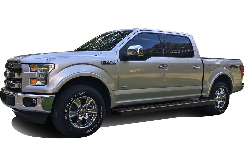 F-150 6-Inch iStep Wheel-to-Wheel Running Boards; Black (15-24 F-150  SuperCrew) - Free Shipping