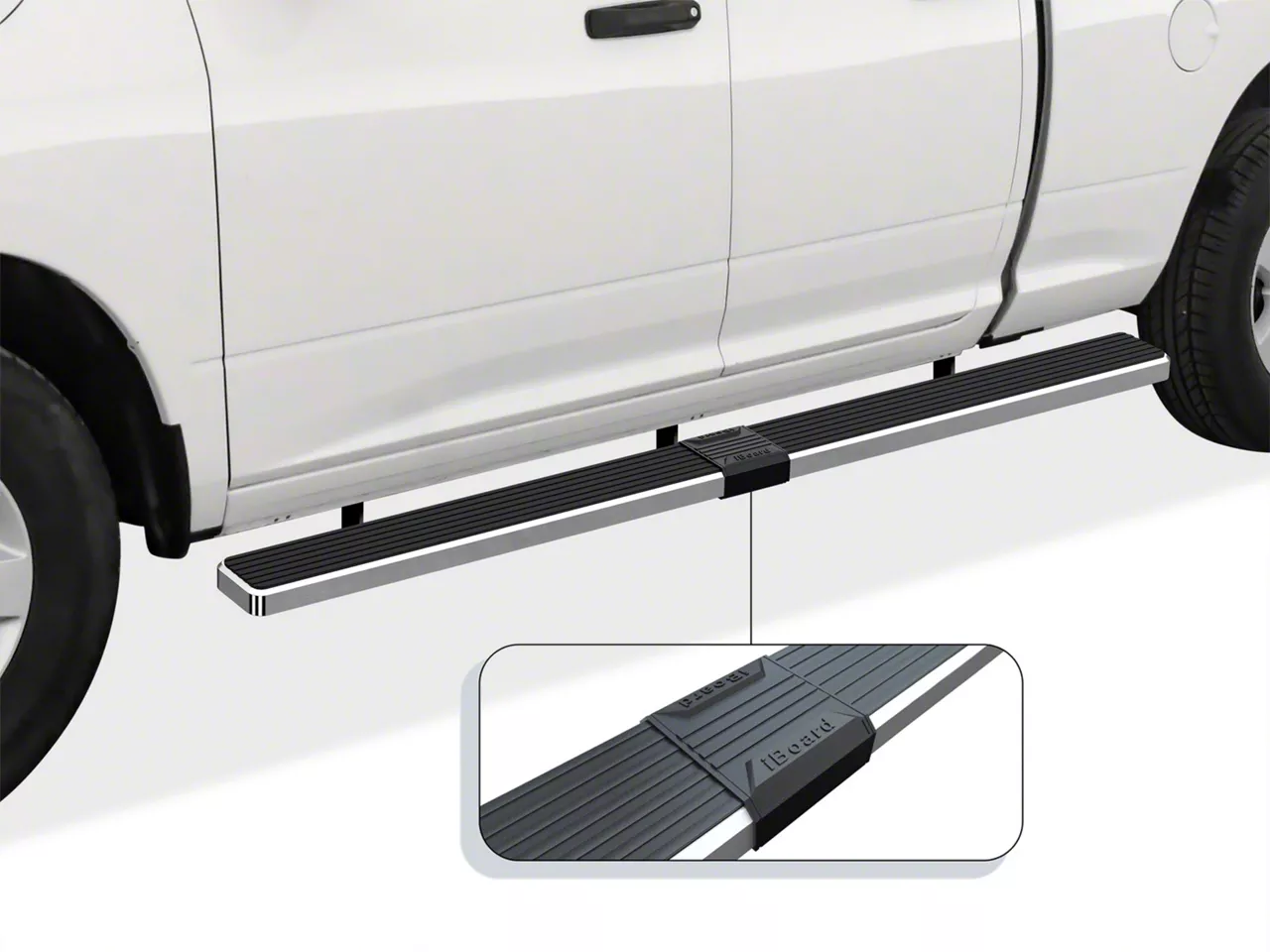 RAM 1500 6-Inch iStep Wheel-to-Wheel Running Boards; Hairline Silver ...