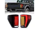 JC April Full LED Tail Lights; Black Housing; Smoked Lens (21-23 F-150 w/ Factory Halogen Non-BLIS Tail Lights)