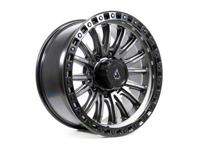 Arena Mission Satin Gunmetal Center with Satin Black Lip 8-Lug Wheel; 20x9; 0mm Offset (01-06 Sierra 2500 HD)