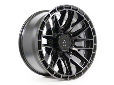 Arena Battle Glossy Black with Machined DDT Face and Lip 8-Lug Wheel; 20x10; -18mm Offset (01-06 Silverado 3500 HD SRW)