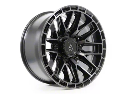 Arena Battle Glossy Black with Machined DDT Face and Lip 8-Lug Wheel; 20x10; -18mm Offset (03-09 RAM 2500)