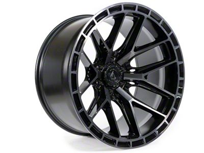 Arena Battle Glossy Black with Machined DDT Face and Lip 6-Lug Wheel; 22x12; -44mm Offset (04-08 F-150)