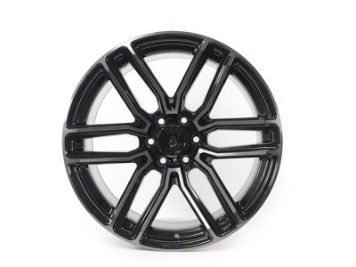 Arena Supreme Glossy Black with Brushed DDT Face Clear 6-Lug Wheel; 22x10; -18mm Offset (04-08 F-150)