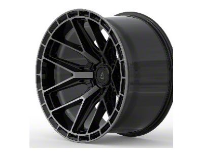 Arena Battle Glossy Black with Machined DDT Face and Lip 6-Lug Wheel; 20x12; -44mm Offset (07-13 Sierra 1500)