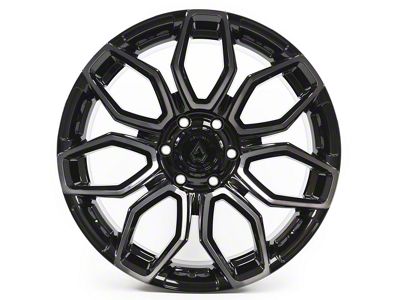 Arena Cobra Glossy Black with Brushed DDT Face Clear 6-Lug Wheel; 20x10; -18mm Offset (07-13 Sierra 1500)