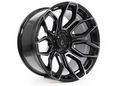 Arena Cobra Glossy Black with Brushed DDT Face Clear 6-Lug Wheel; 20x9; 0mm Offset (07-13 Sierra 1500)