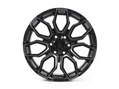 Arena Cobra Glossy Black with Brushed DDT Face Clear 6-Lug Wheel; 20x9; 20mm Offset (07-13 Sierra 1500)