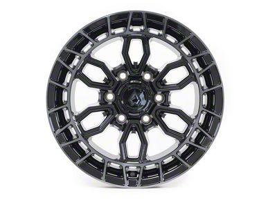 Arena Recon Glossy Black Center with Machined DDT Lip 6-Lug Wheel; 17x9; -12mm Offset (07-13 Sierra 1500)