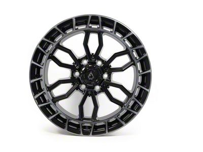 Arena Recon Glossy Black Center with Machined DDT Lip 6-Lug Wheel; 20x9; 1mm Offset (07-13 Sierra 1500)