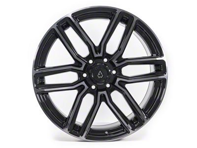 Arena Supreme Glossy Black with Brushed DDT Face Clear 6-Lug Wheel; 22x9.5; 20mm Offset (07-13 Sierra 1500)