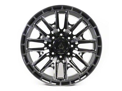 Arena Battle Glossy Black Machined DDT Face and Lip 8-Lug Wheel; 22x10; -18mm Offset (11-14 Sierra 2500 HD)