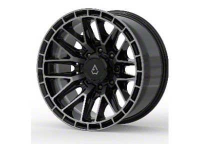 Arena Battle Glossy Black with Machined DDT Face and Lip 8-Lug Wheel; 20x10; -18mm Offset (11-14 Sierra 2500 HD)