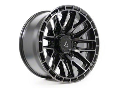 Arena Battle Glossy Black with Machined DDT Face and Lip 8-Lug Wheel; 20x10; -18mm Offset (11-14 Sierra 2500 HD)