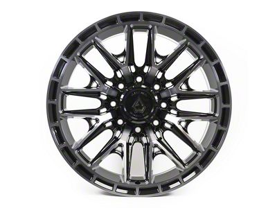 Arena Battle Glossy Black Machined DDT Face and Lip 8-Lug Wheel; 22x10; -18mm Offset (11-14 Silverado 2500 HD)