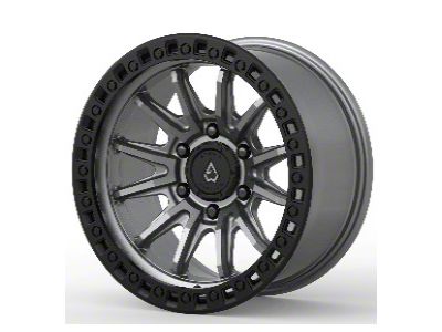 Arena Mission Satin Gunmetal Center with Satin Black Lip 8-Lug Wheel; 20x9; 0mm Offset (11-14 Silverado 2500 HD)