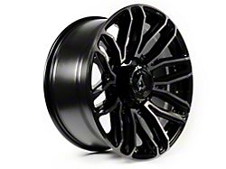 Arena Supreme Glossy Black with Brushed DDT Face Clear 8-Lug Wheel; 20x9; 0mm Offset (07-10 Silverado 3500 HD SRW)