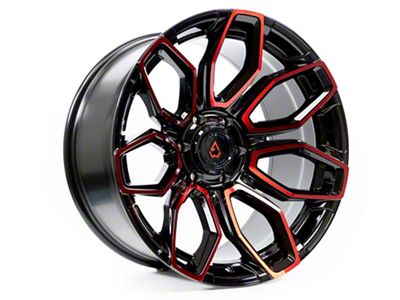 Arena Cobra Glossy Black Machine with Red Tint 6-Lug Wheel; 20x9; 20mm Offset (07-14 Tahoe)