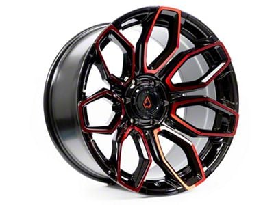 Arena Cobra Glossy Black Machine with Red Tint 6-Lug Wheel; 22x10; -18mm Offset (07-14 Tahoe)